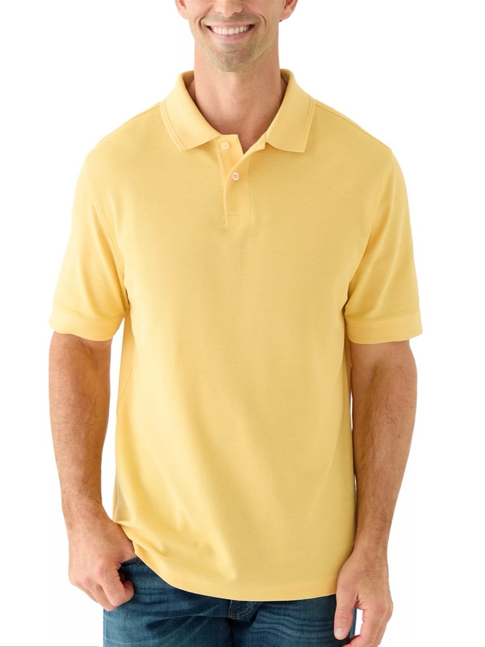 Chaps Men's Pale Yellow Polo Shirt